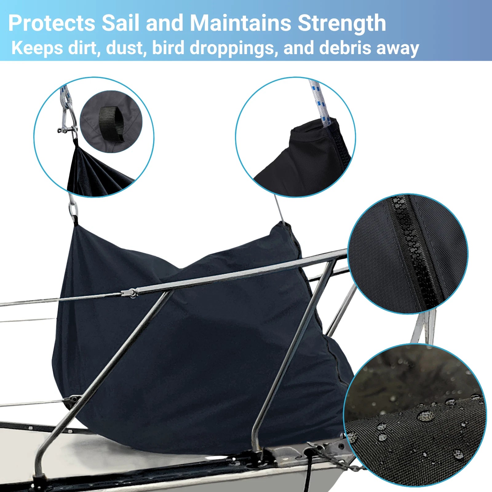 Waterproof Sail Storage Bag for Sailboat (600D, UV Protection)