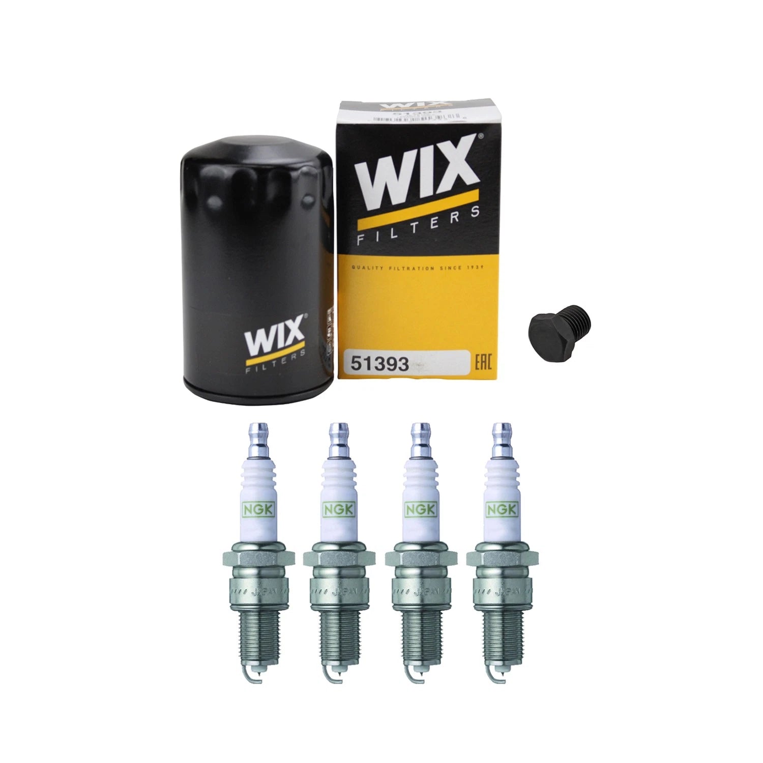 Wix Engine Oil Filter & NGK 4 Platinum Spark Plugs for Audi 4000 Fox (1980–1987)