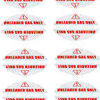 Set of 16 Unleaded Gas Only Stickers for Auto Shops