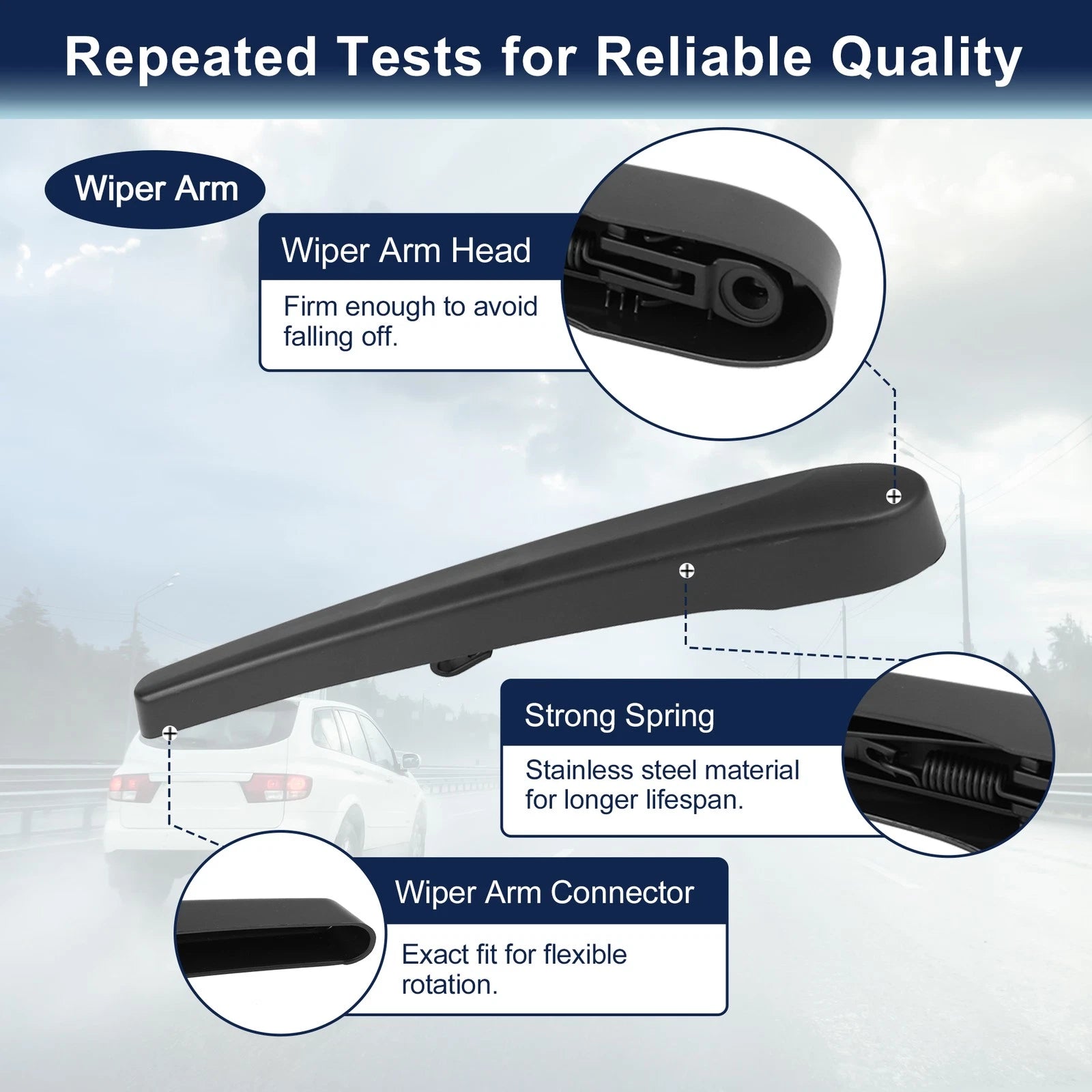 Set of 2 Rear Windshield Wiper Blade Arms for Buick Encore (2012–2016)