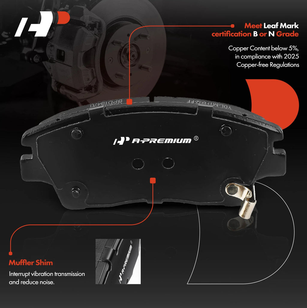 Front Drilled Brake Rotors & Ceramic Pads for Hyundai Tucson Elantra (2015–2023)