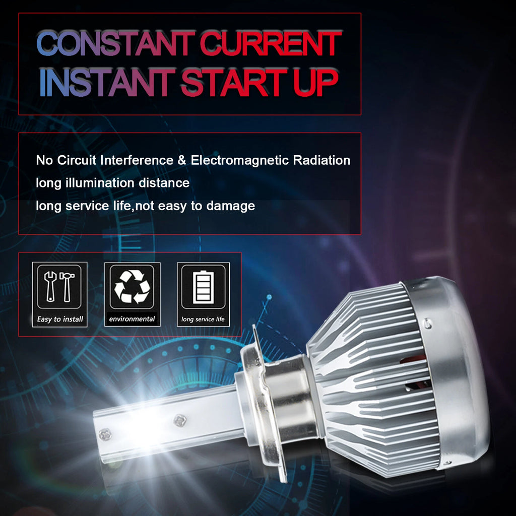 H7 LED Headlight Bulbs Conversion Kit for 6000K High Low Beam (2008-2015)