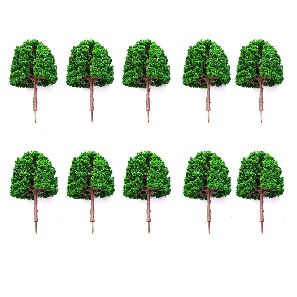 10Pcs 2.95" Model Trees for Garden Train Railroad Miniature Scenery