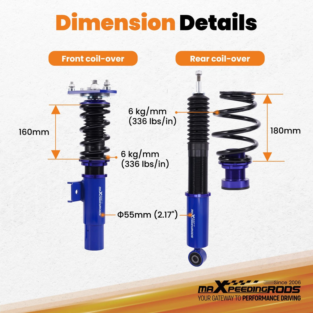 Complete Coilovers Kit for VW Golf Jetta GTI MK6 (2006–2014)
