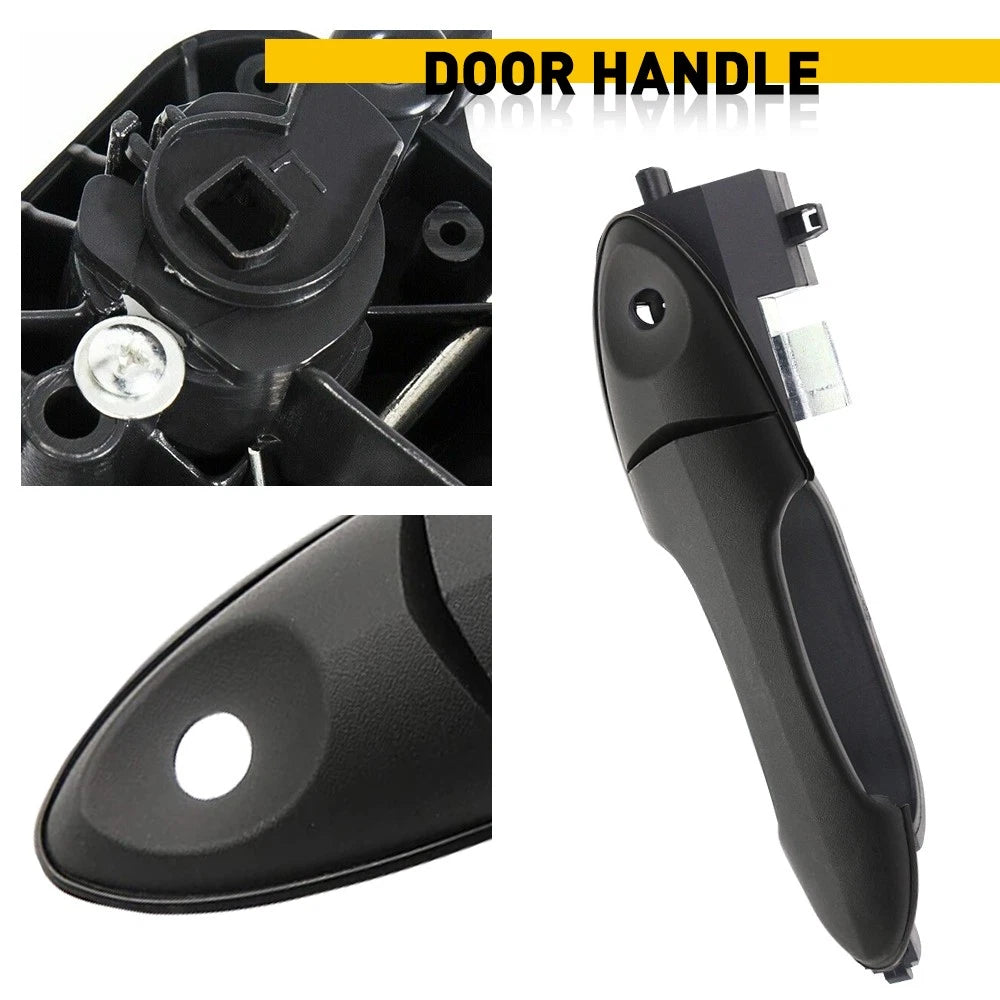 RH Right Side Exterior Door Handle & Bracket Black for Ford Focus (2000–2007)