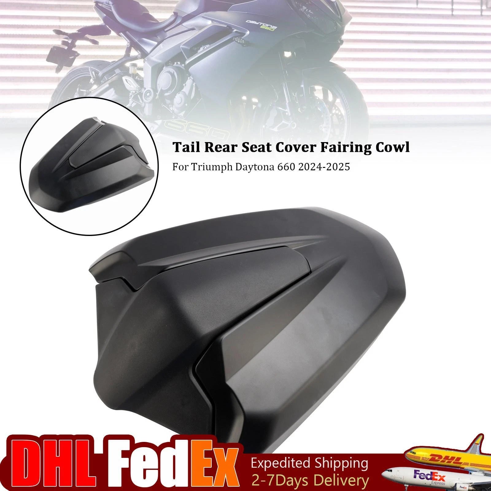 Tail Rear Seat Cover Fairing Cowl for Daytona 660 (2024–2025) Black