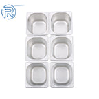 Set of 6 Stainless Steel Hotel Pans 1/6 Size 6" Deep