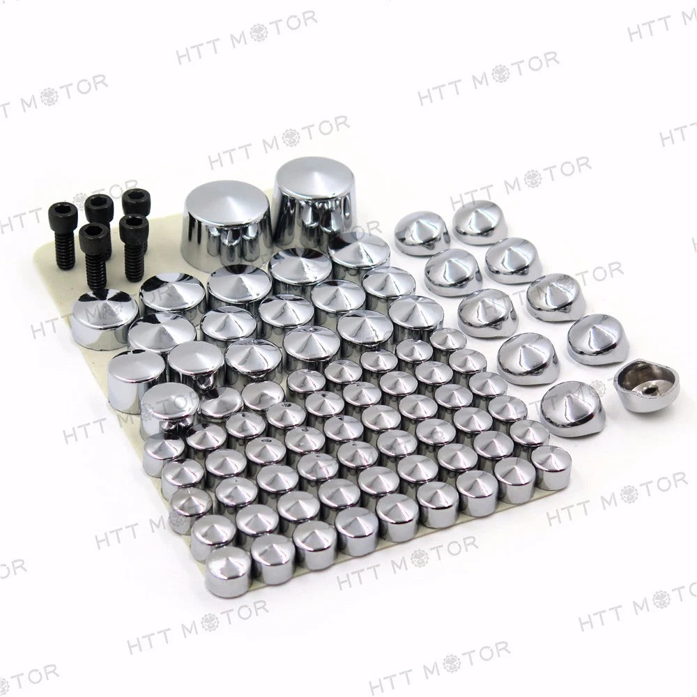Set of 4 Bolts Toppers Caps for Harley Softail Twin Cam (2007–2010) Chrome