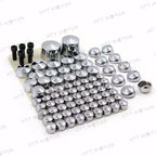 Set of 4 Bolts Toppers Caps for Harley Softail Twin Cam (2007–2010) Chrome
