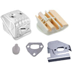 Iron Muffler Kit for HUS445 HUS450 Trimmers (Silver Finish)