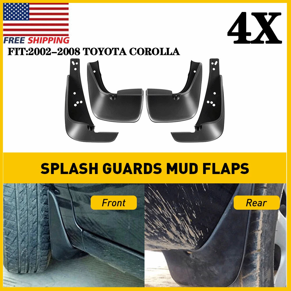 Set of 4 Mud Flaps Splash Guards for Toyota Corolla (2002–2008)