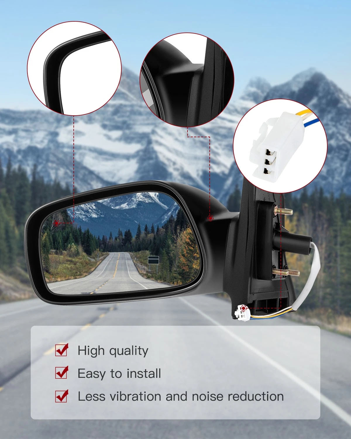 Set of 2 Power Side View Mirrors for Toyota Corolla (2003–2008)