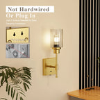 LED Wall Sconce for Porch (Battery Operated, Rechargeable, Gold)