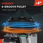 A/C Compressor with 6-Groove Pulley for Hyundai Sonata (2024–2025) Kia K5 (2021–2025)