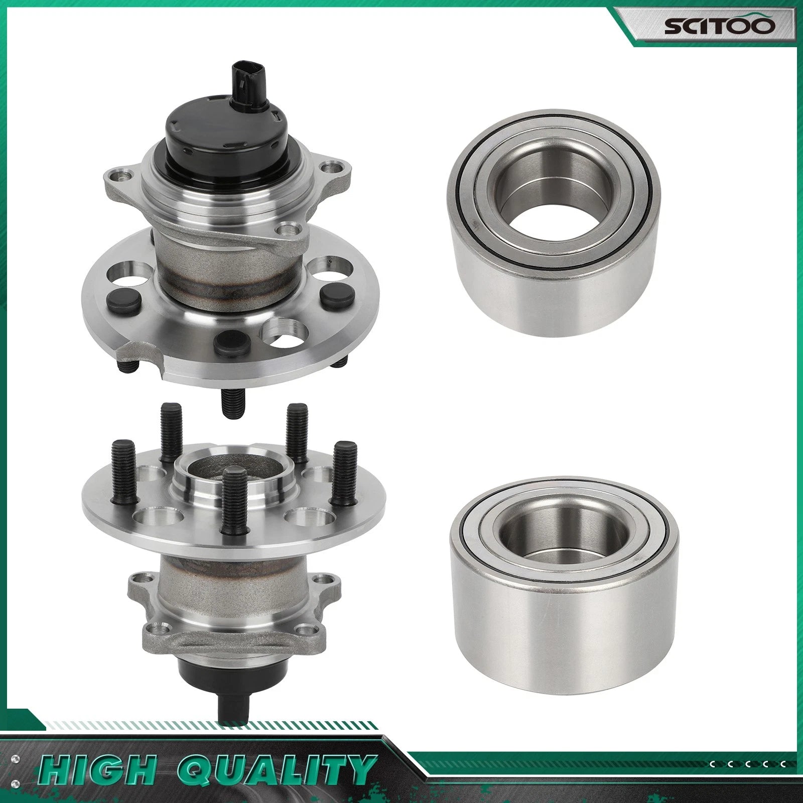 Set of 4 Front Rear Wheel Bearing Hub for Toyota Sienna (2004–2010)