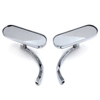 Chrome Oval Mirrors for Kawasaki Vulcan, Honda Rebel, Shadow 600/750, VTX 1300/1800