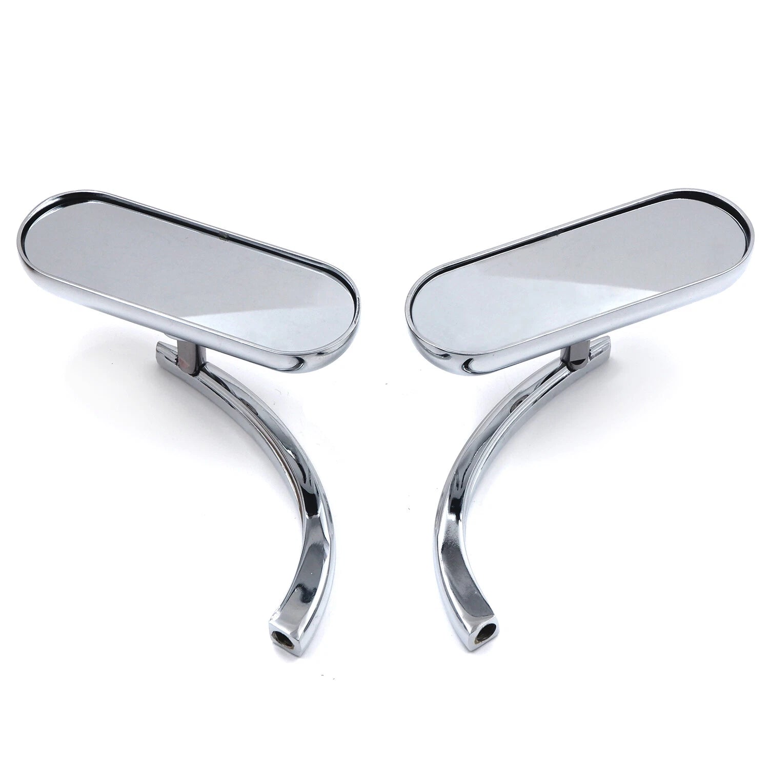 Chrome Oval Mirrors for Kawasaki Vulcan, Honda Rebel, Shadow 600/750, VTX 1300/1800