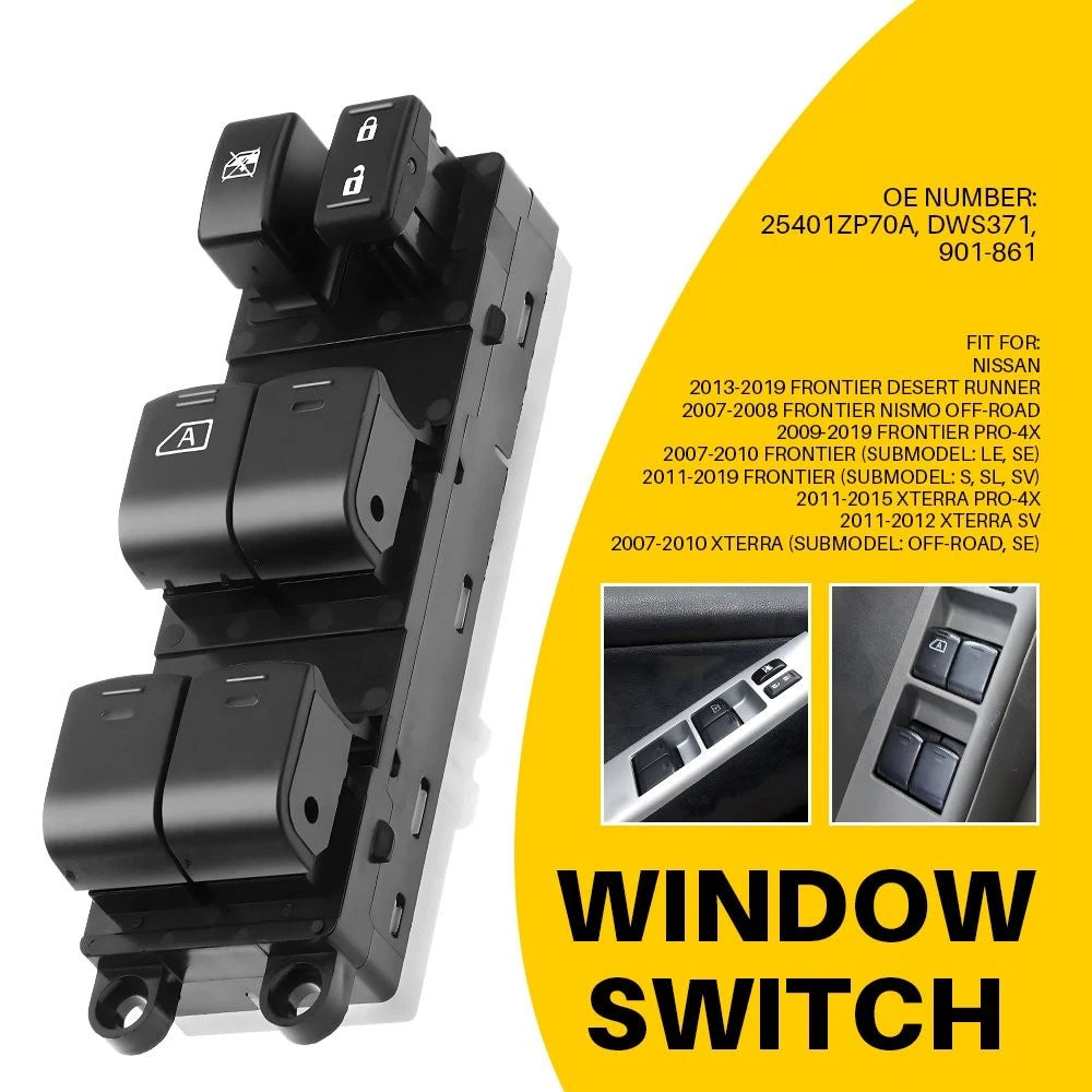 Power Window Switch for Nissan Frontier (2013–2019) Front Driver EXV
