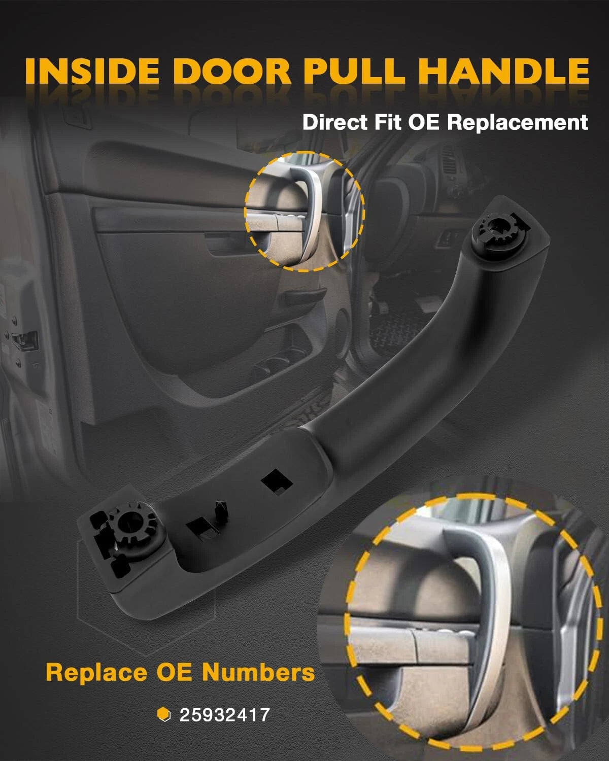 Interior Door Pull Handle for Chevy Silverado GMC Sierra (2010-2014)