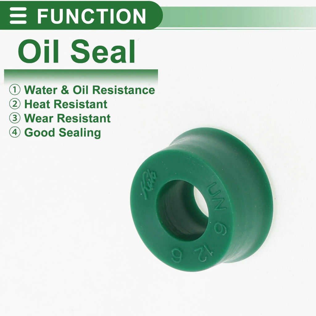 Set of 5 Oil Seal Ring 6x12x6mm for Rotary Shaft (TPU, High Pressure)