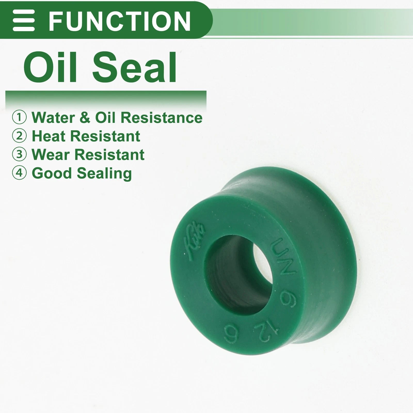 Set of 5 Oil Seal Ring 6x12x6mm for Rotary Shaft (TPU, High Pressure)