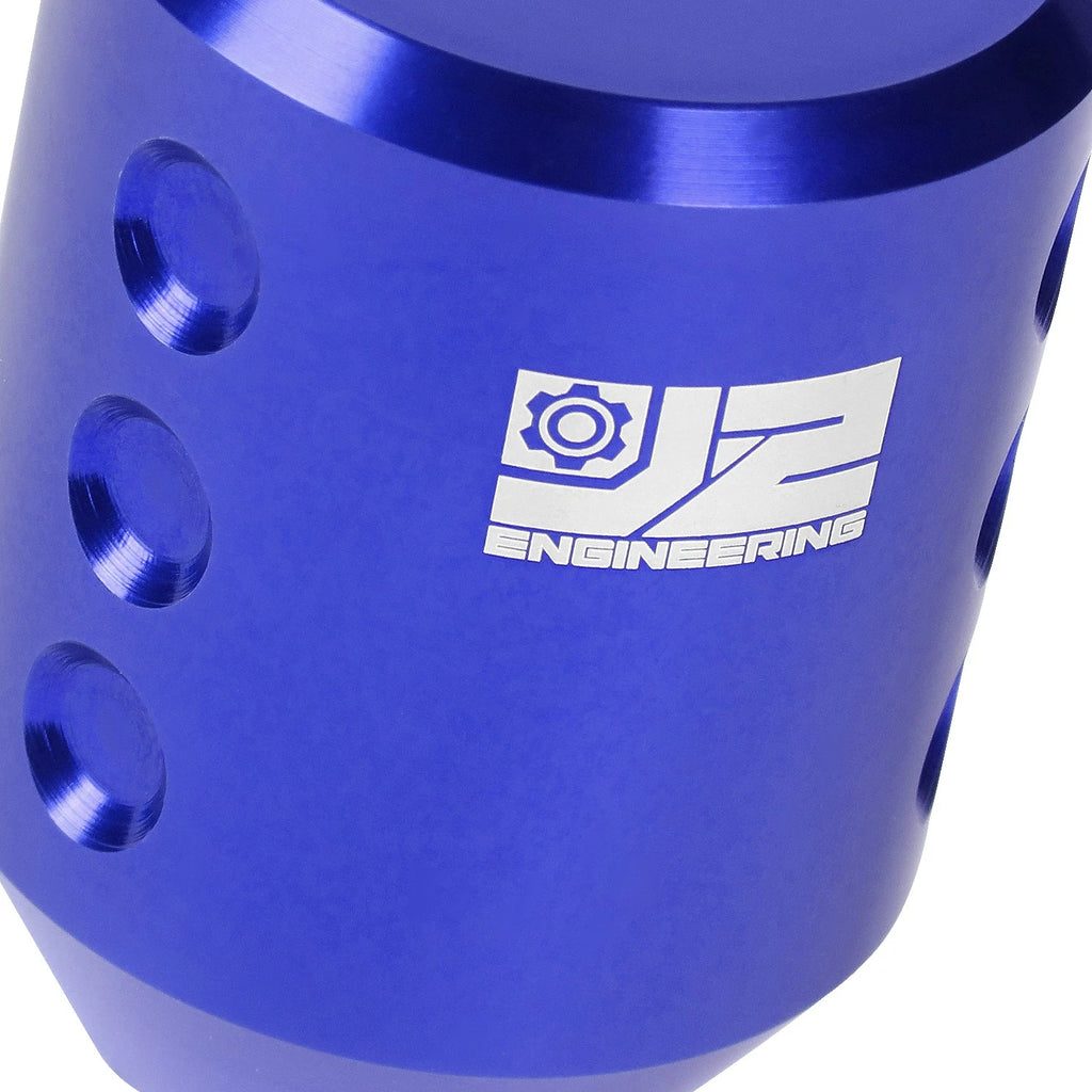 Shift Knob for Universal Fit (J2) - Aluminum Cylindrical Blue w/Adapters