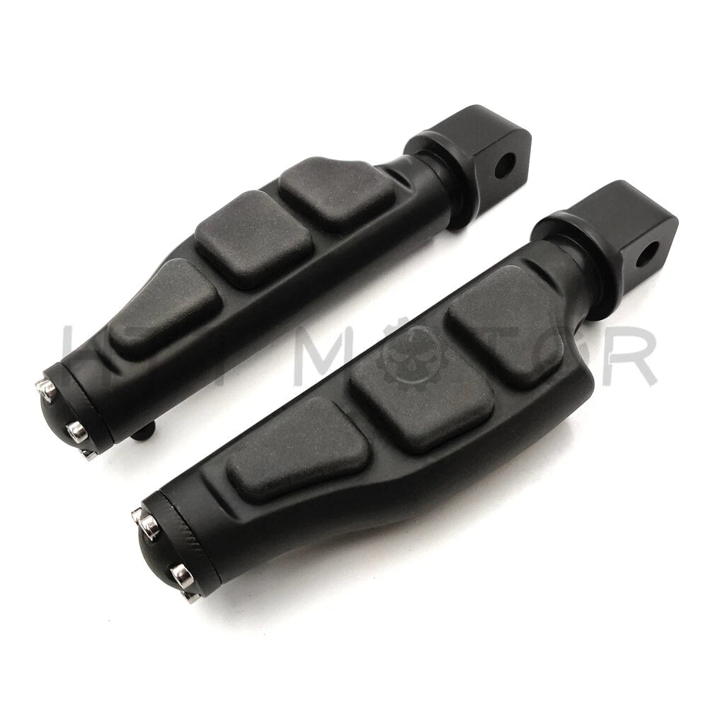 Black Flat Wing Footpegs for Harley Softail Slim FLSL Breakout FXB (2018–2023)