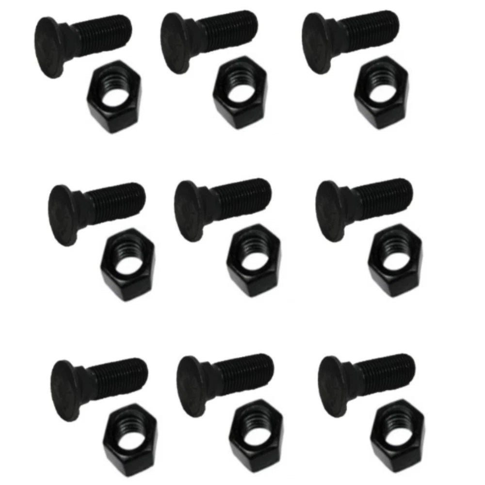 Set of 9 Plow Bolt & Nut for Blades Cutting Edges 5/8-11x2 1/4 Grade 8 PM06705