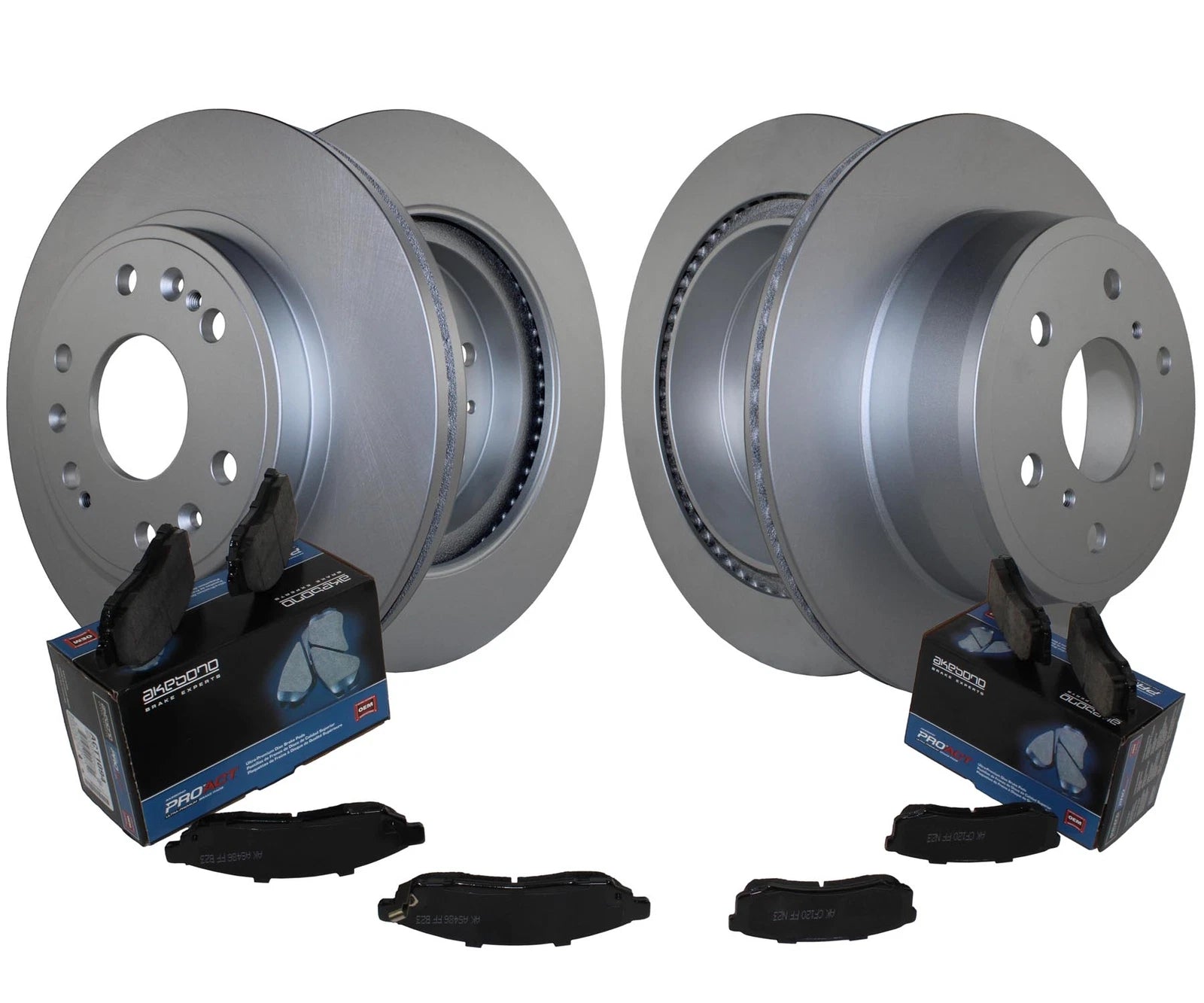 Front & Rear Brake Kit Rotors & Akebono ProACT Ceramic Pads for Cadillac Chevy GMC