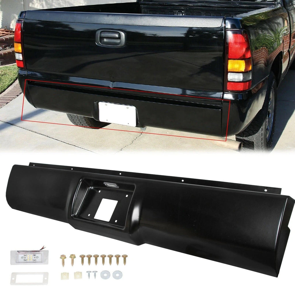 Rear Bumper Roll Pan w/ Light for Chevy Silverado Sierra C/K1500 2500 3500 (1988–1998)