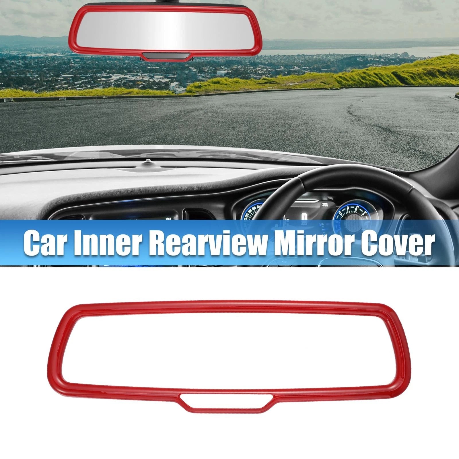 Set of 2 Rearview Mirror Cover Trims ABS Red for Dodge Challenger (2015–2020)