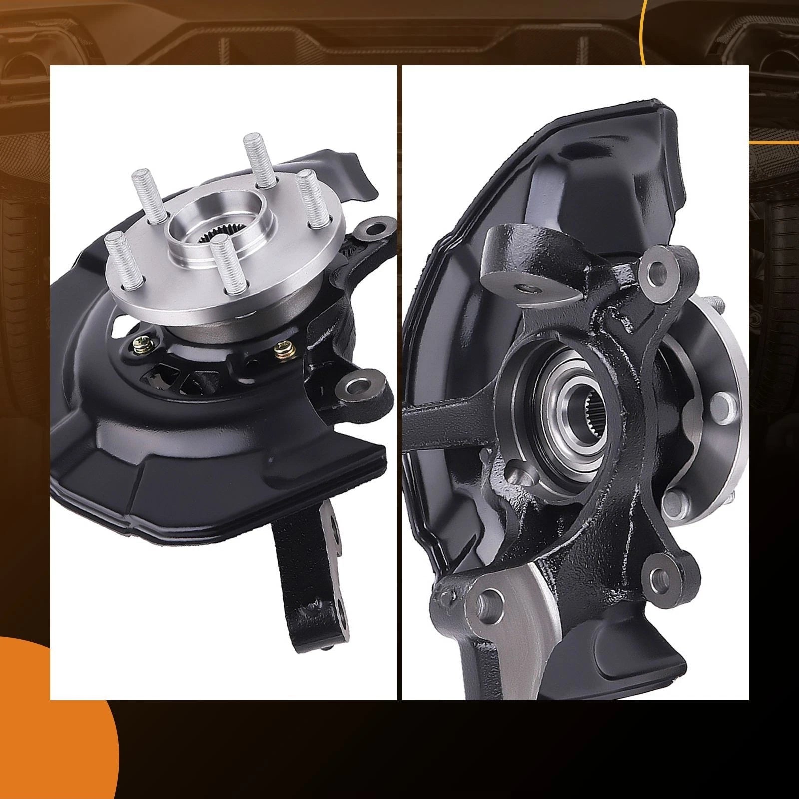 Front Steering Knuckles + Wheel Hub Bearings for Toyota Sienna (2004–2010)
