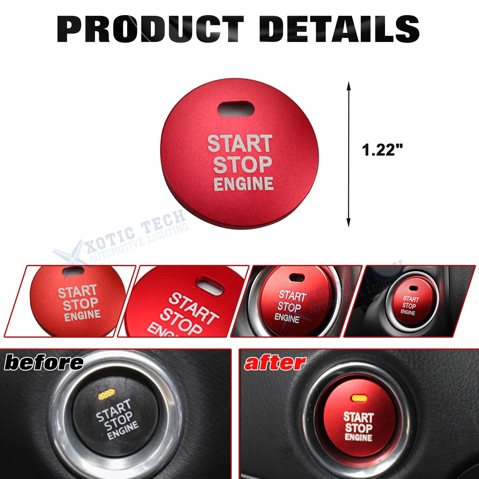 Keyless Push Start Button Cover for Hyundai Sonata Elantra (2011-2024)