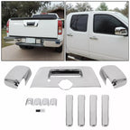 Chrome Mirror Cover Set + 4 Door Handles + Full Tailgate Cover for Nissan Frontier (2013–2019)