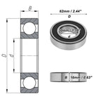 Deep Groove Ball Bearing 6206VV for Scooter Skateboard Wheel (30x62x16mm)