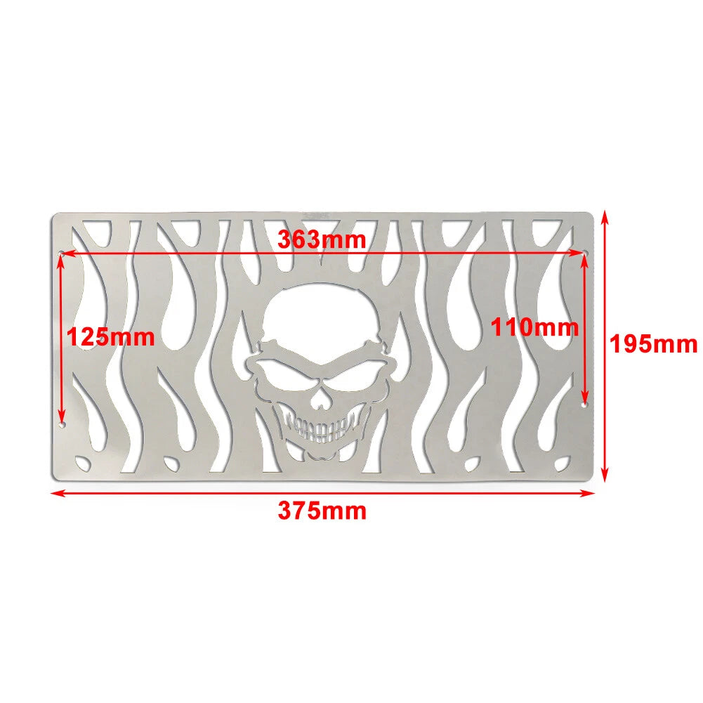 Motor Skull Stainless Radiator Grill Guard Cover for Honda GL1500 (All Years)
