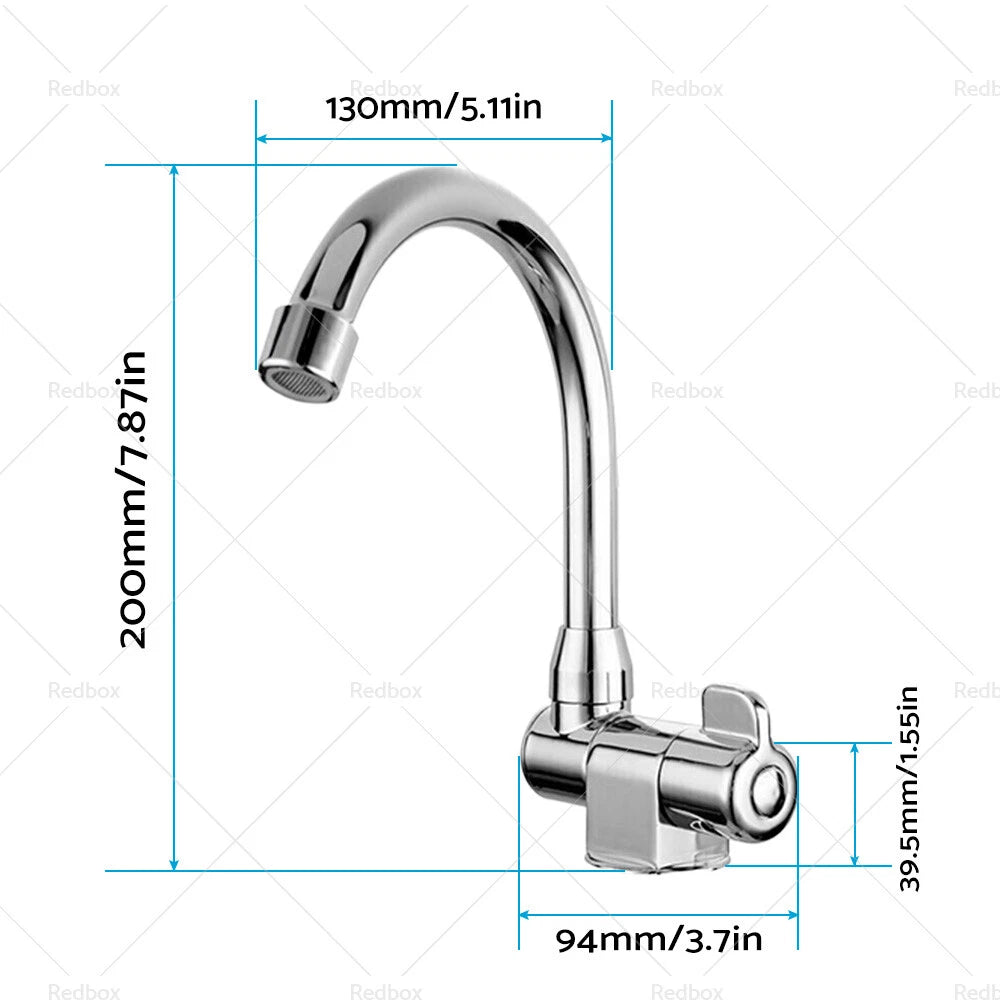Single Cold Water Faucet for RV Motorhome (360 Rotation, 1/2in Mounting)