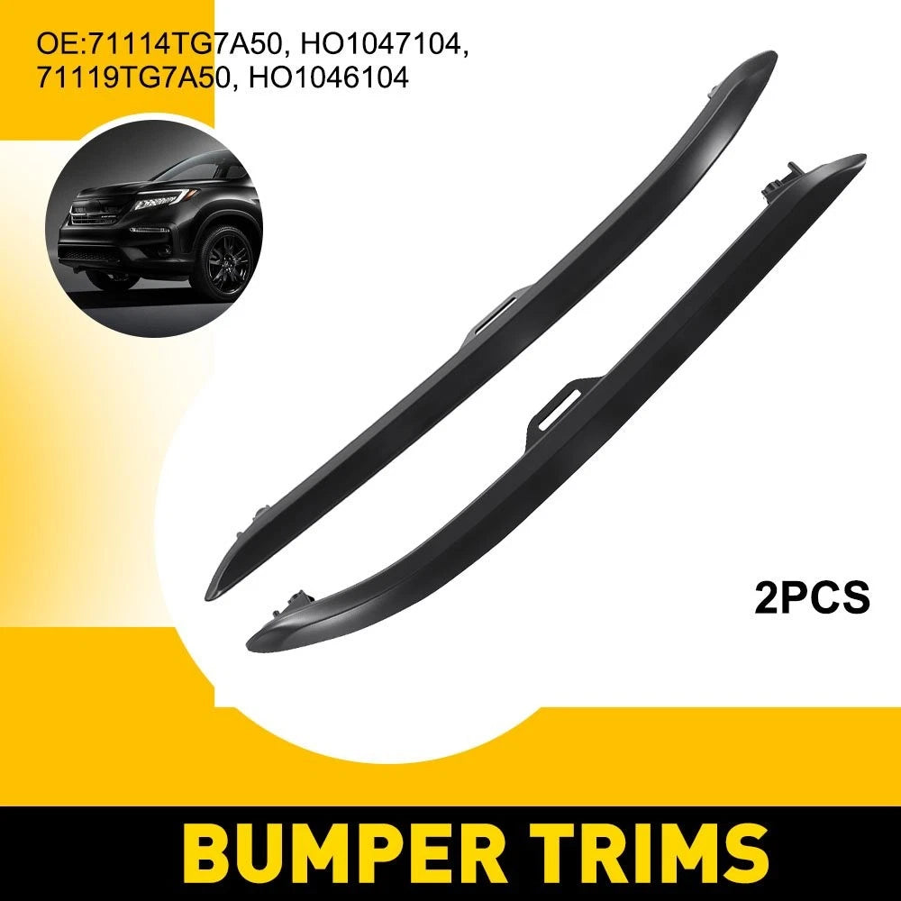 Pair of Black Bumper Trims for Honda Pilot (2019–2022)