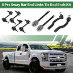8pcs Front Suspension Kit Tie Rod End Sway Bar Link for Ford Edge (2007–2010)