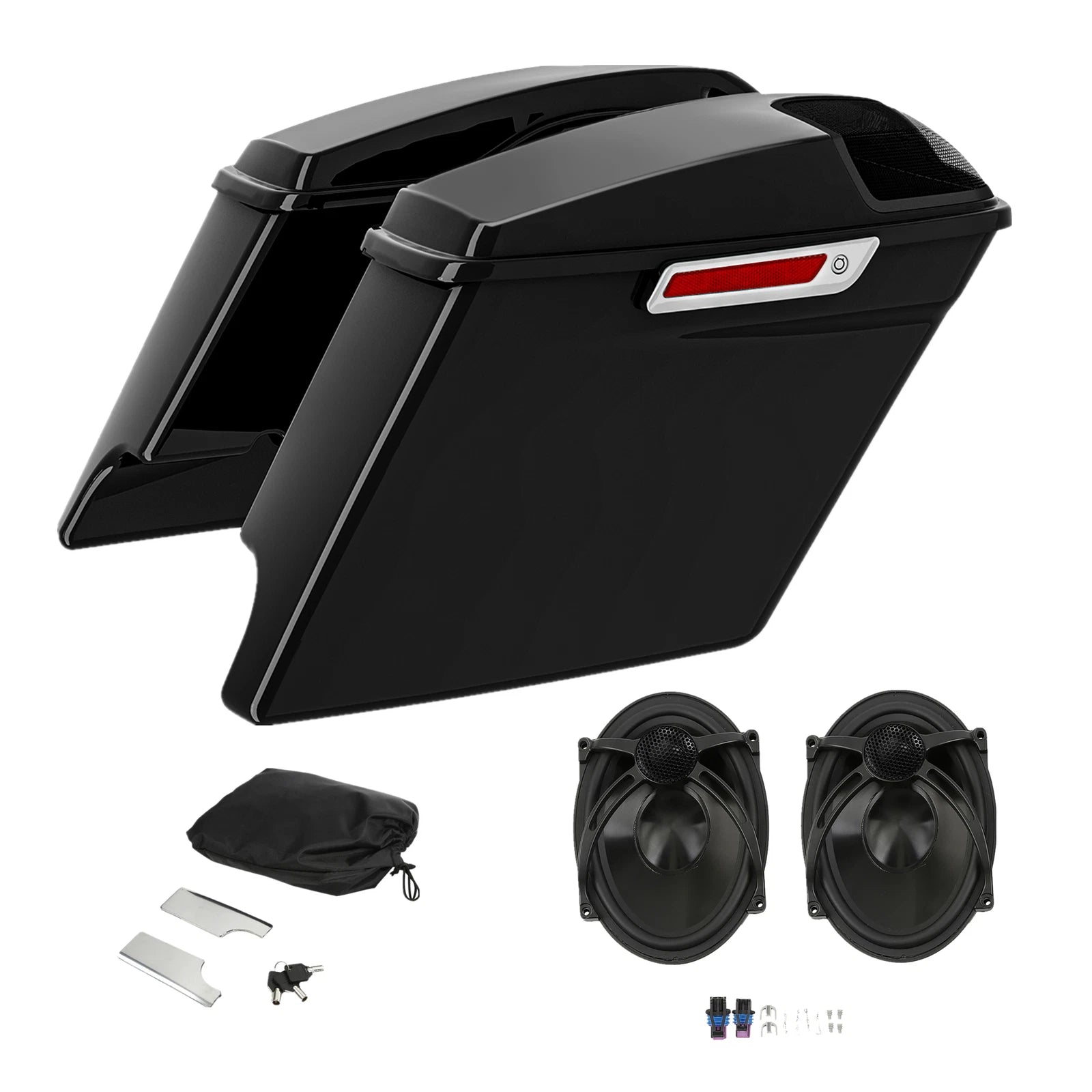 5" Extended Saddle Bags with 5" x 7" Speaker for Harley Street Road Glide (2014–Present)