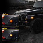 LED Side Marker Fender Lights for Jeep Wrangler JK (2007–2018) Amber Smoked
