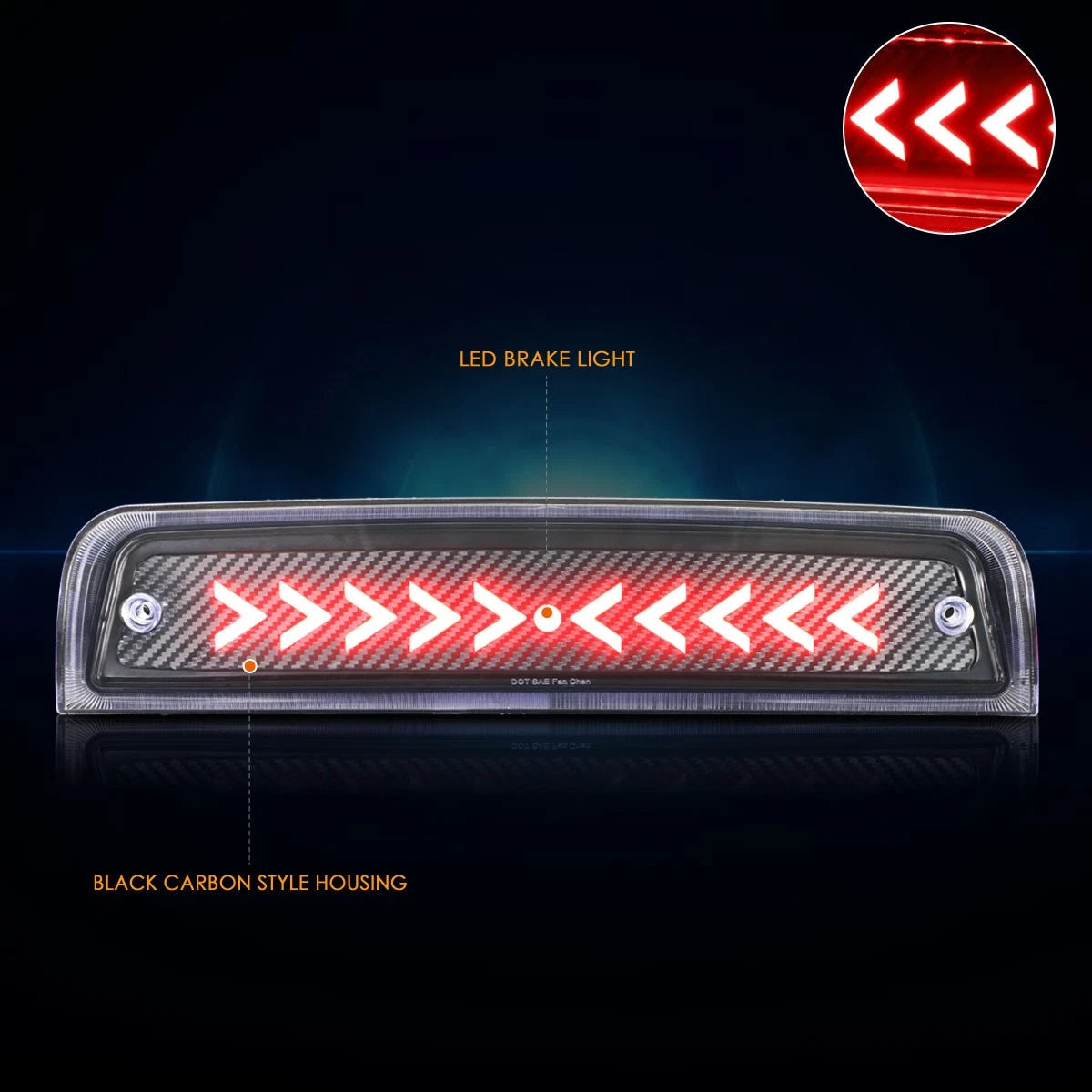 Sequential Arrow LED Third Tail Brake Light for Dodge Ram (2009–2018)
