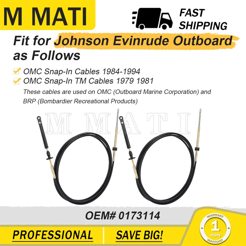 2pcs Throttle Control Cable for Johnson Evinrude OMC (0173114)