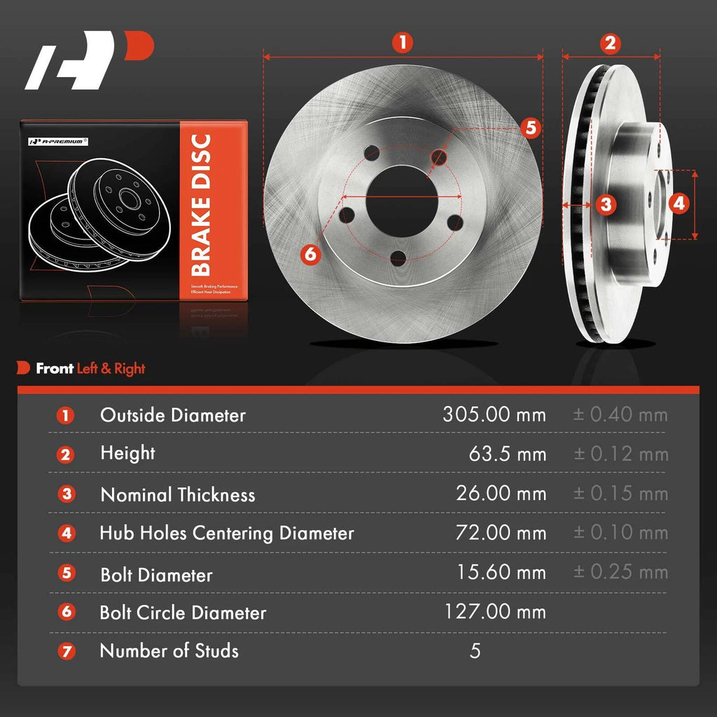 Front Disc Brake Rotors for Jeep Liberty (2002-2007)