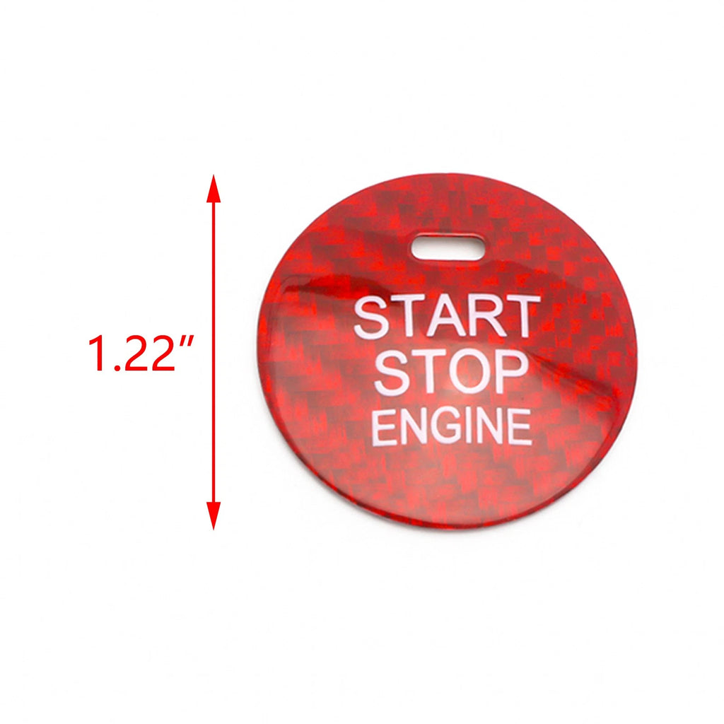 Red Carbon Fiber Engine Start Stop Push Button Cover for Hyundai (2018-2024)