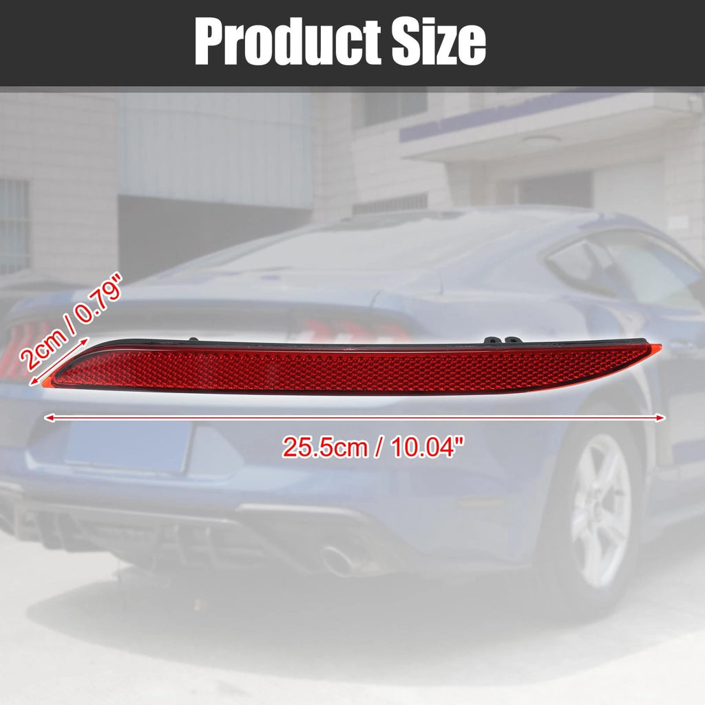 2X Bumper Reflector Sticker for Ford Mustang (2015–2017) FR3Z15A449A Red