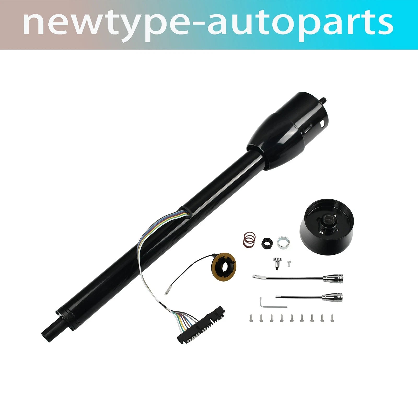 30" Stainless Steel Tilt Steering Column & Adapter for Universal Fit (No Key)