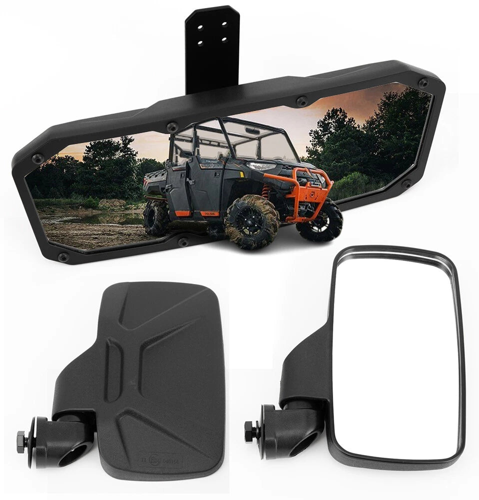Set of 3 Rear View Side Mirrors & Center Mirror for Polaris Ranger 570 (2015–2021)