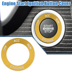 Engine Start Button Sticker for Dodge Charger Challenger (2015–2023) - Aluminum Gold Tone