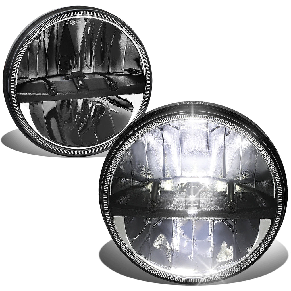 LED Headlights for Jeep Wrangler JK (2007–2018) - Chrome Housing, Clear Lens